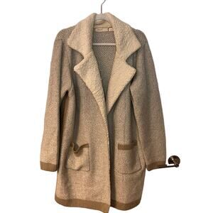 Anthropologie Sleeping on Snow Beige Sherpa Lining Coat Size XL